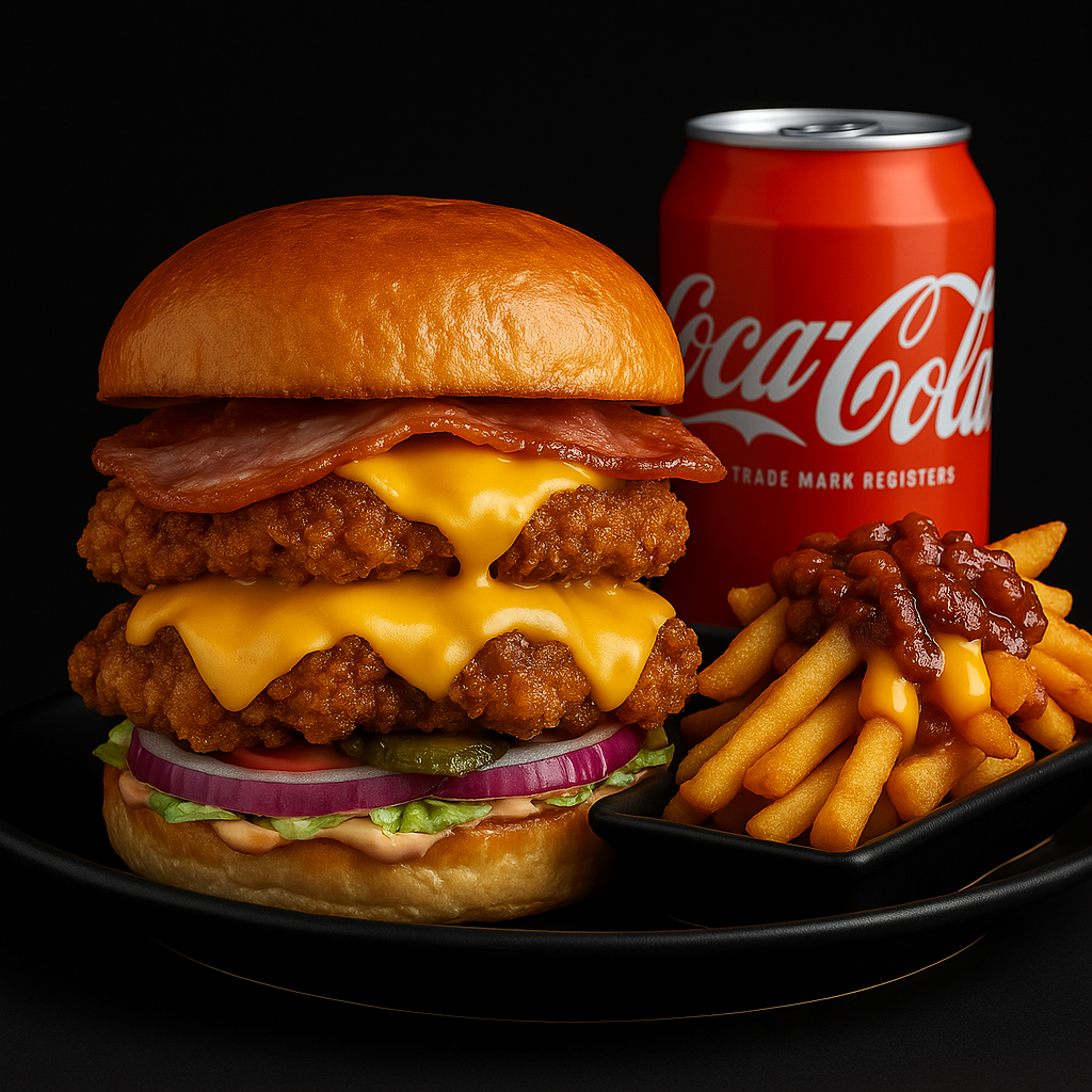 Best Double Southern Fried Chicken Burger in Townsville The Real